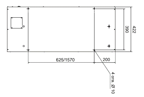 Габаритные размеры тепловой завесы Тепломаш КЭВ-9П3050Е