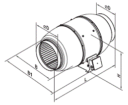 Габаритные размеры канального вентилятора ТТ Сайлент-М 200